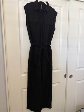 Young Fabulous and Broke Sleeveless Black jumpsuit with Tie Waist